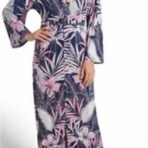 Venus Floral Maxi Dress with Pink and Blue Pattern